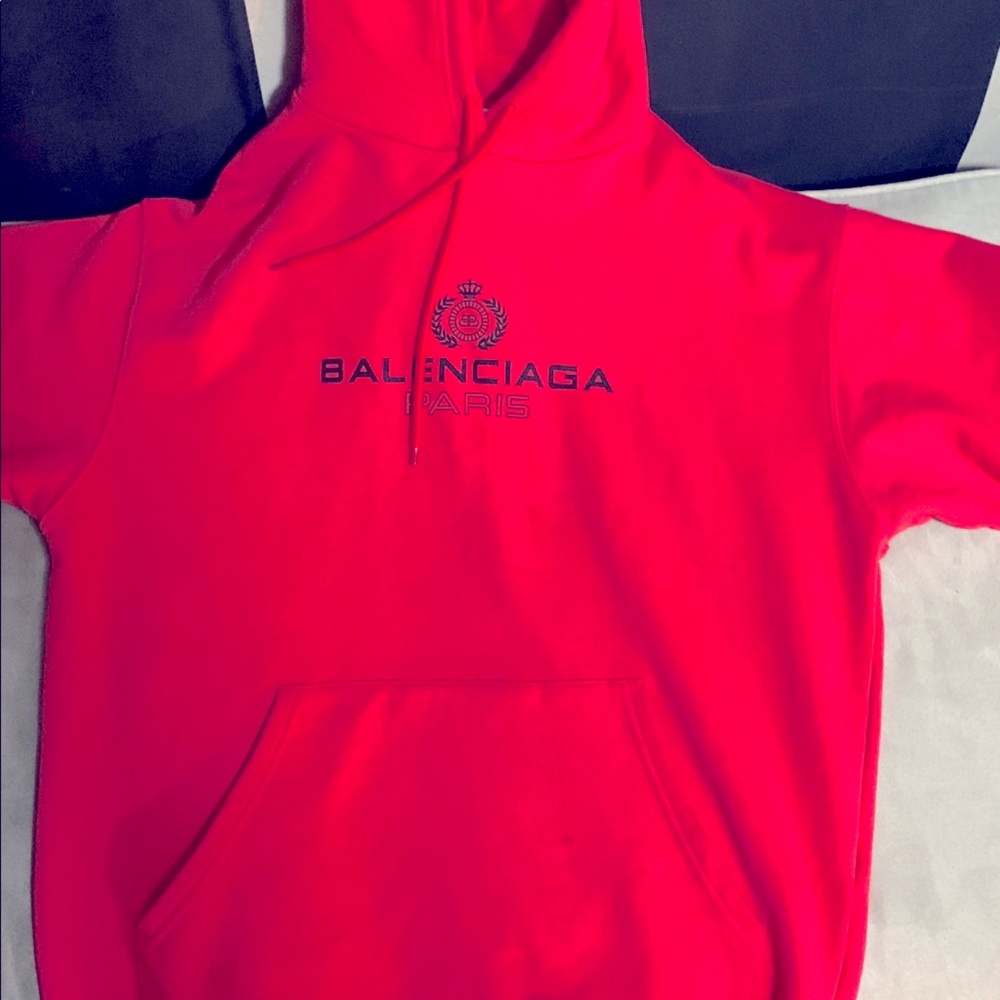 Balenciaga Red Hoodie with logo on front